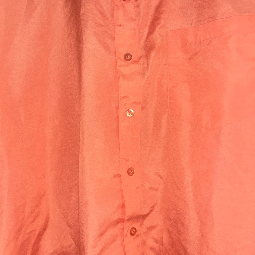 Vittorino Dress Shirt Men's Size XL 17-17 1/2 35-36 Orange Long Sleeve - Picture 9 of 11